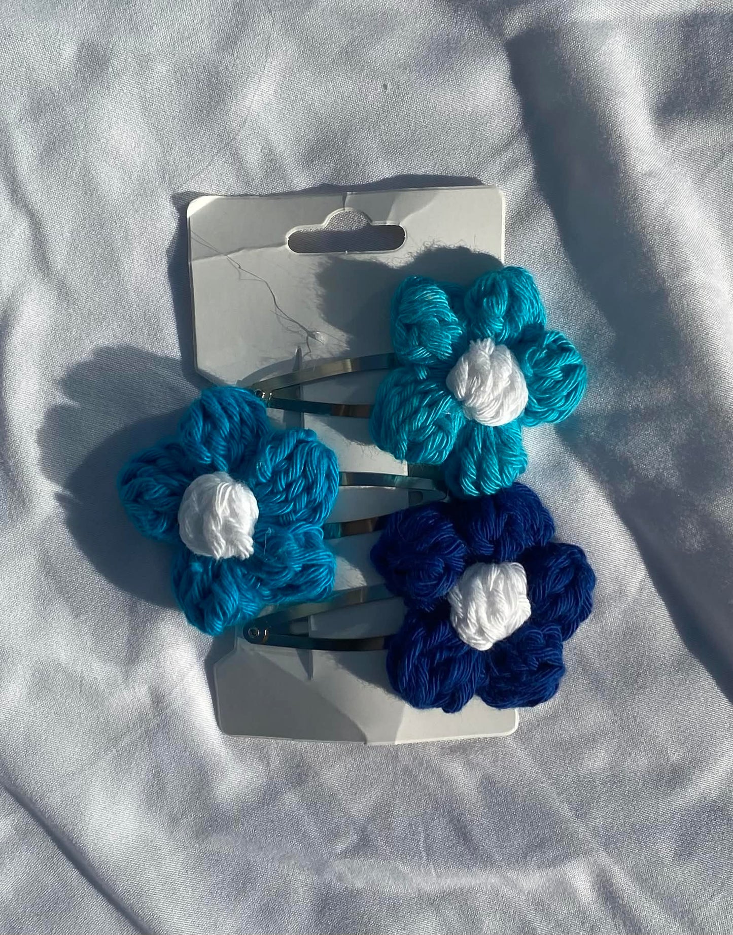 puffy flower hair clips