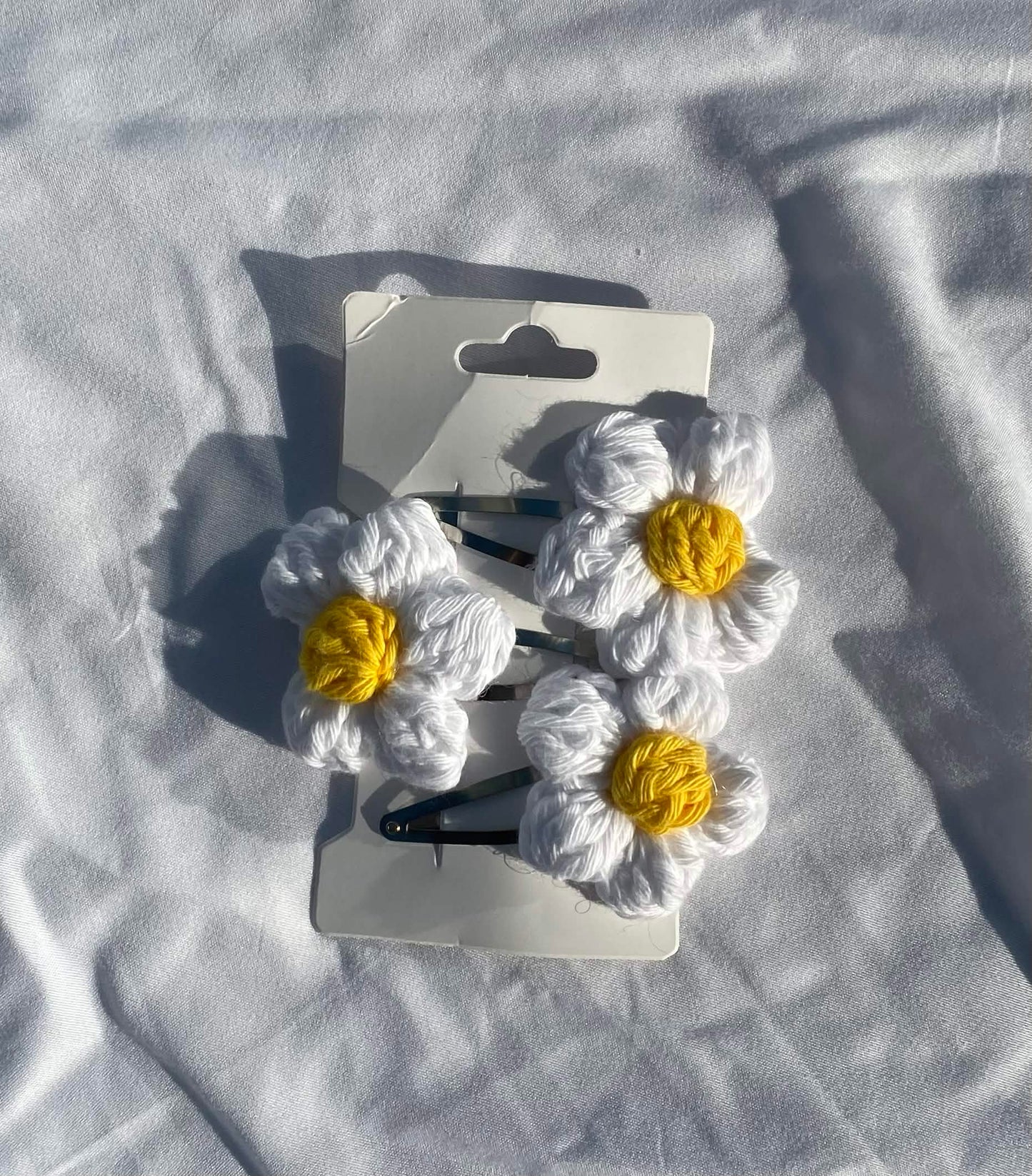 puffy flower hair clips