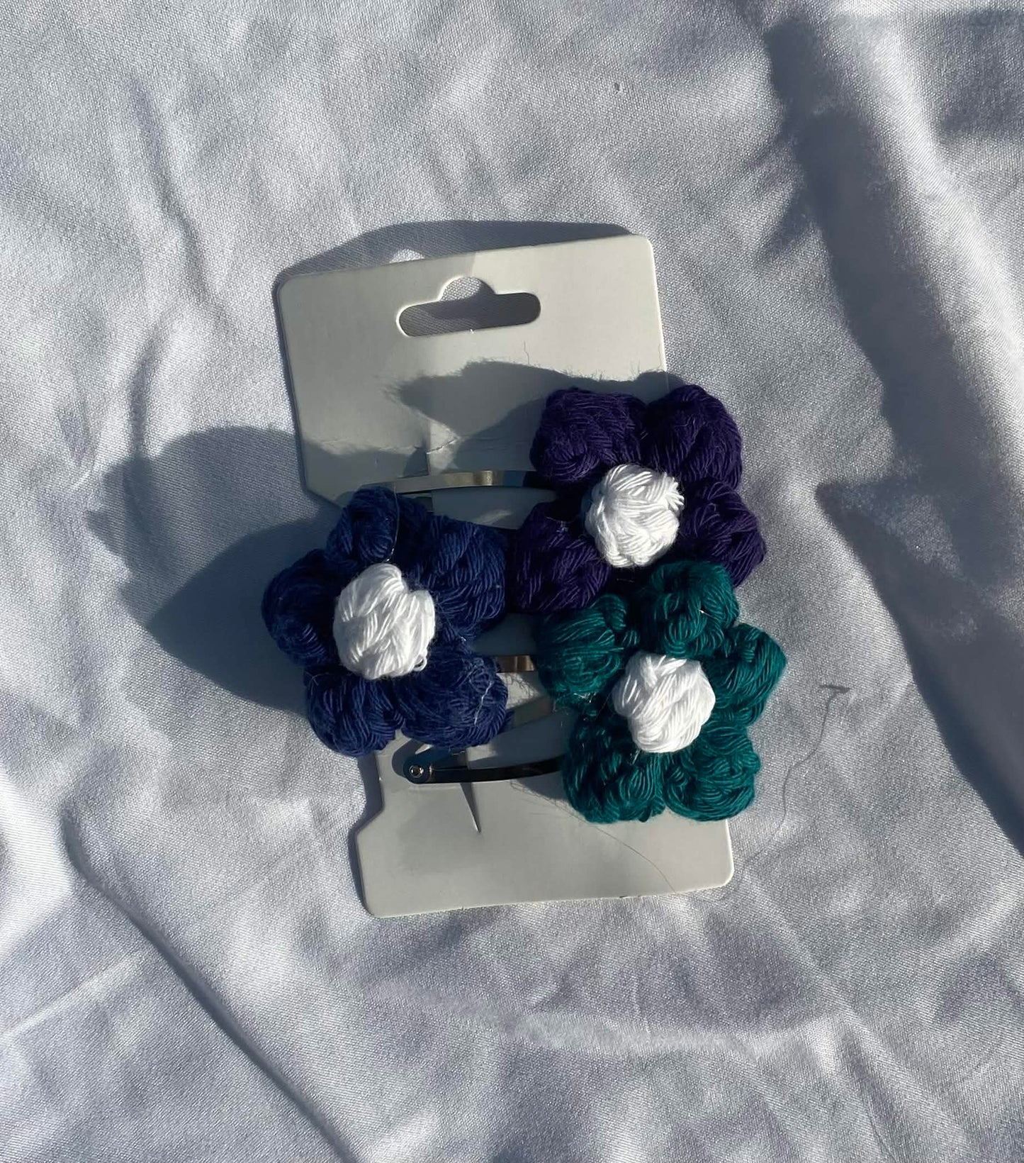 puffy flower hair clips