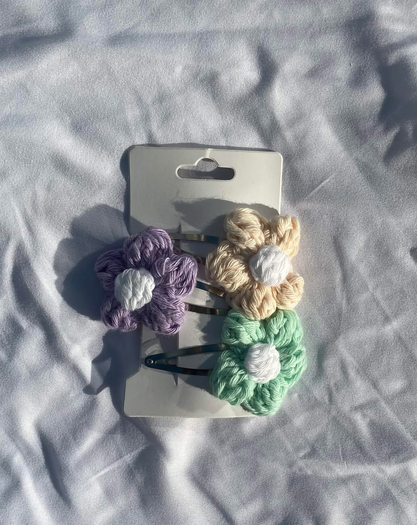 puffy flower hair clips