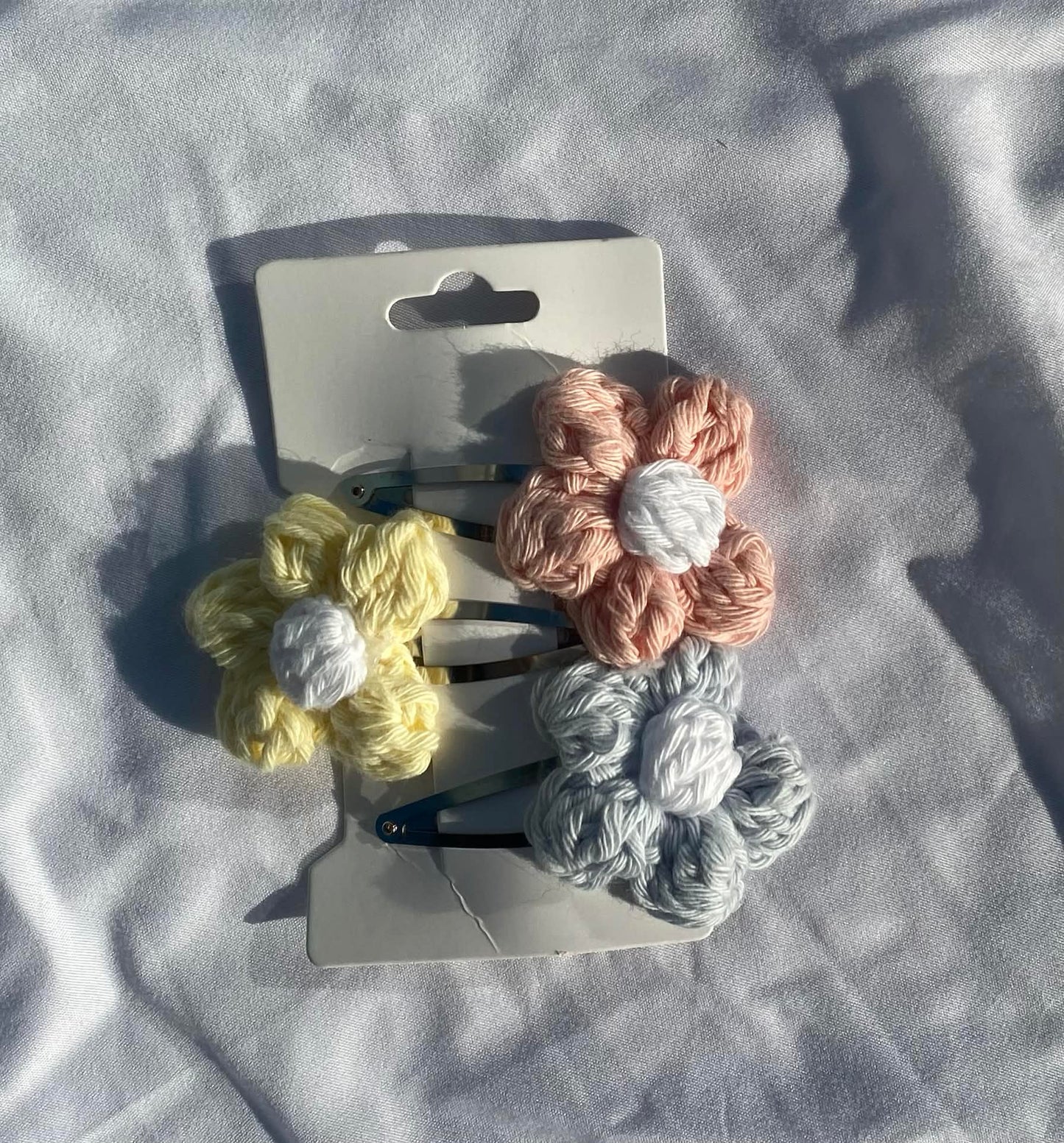 puffy flower hair clips
