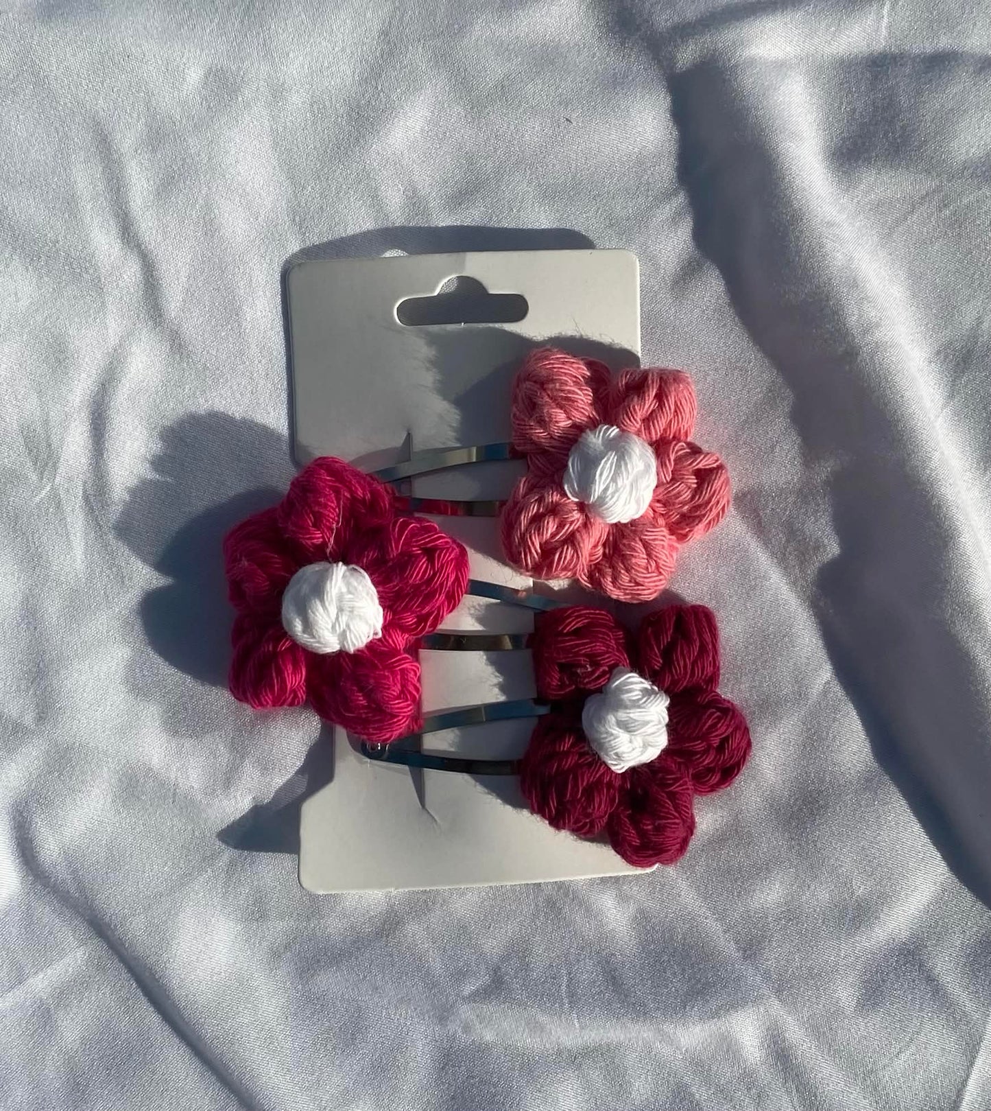 puffy flower hair clips