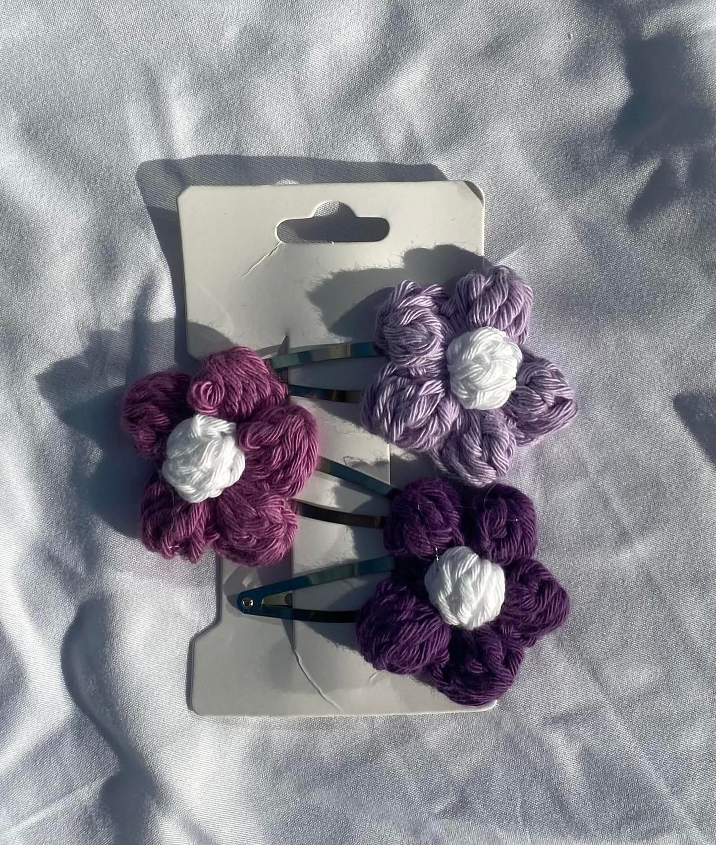 puffy flower hair clips