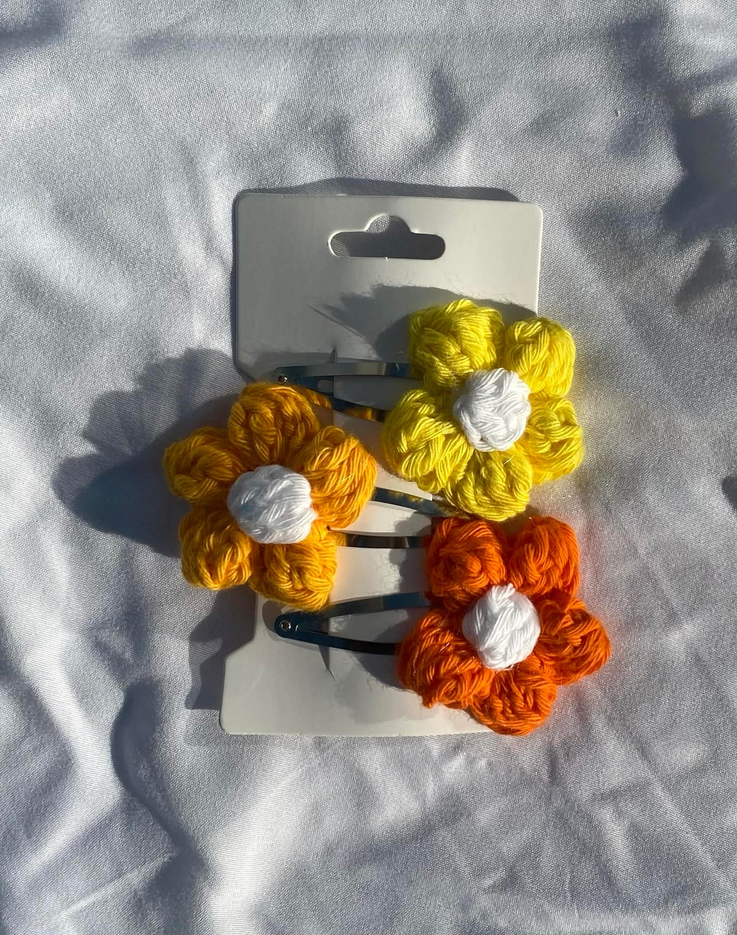 puffy flower hair clips